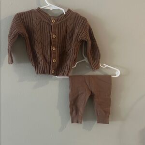 Brown Knit Kids Matching Set
